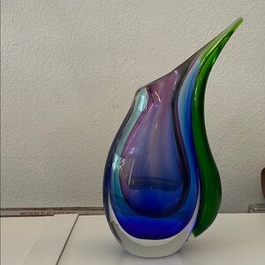 Blue and Green Glass Vase